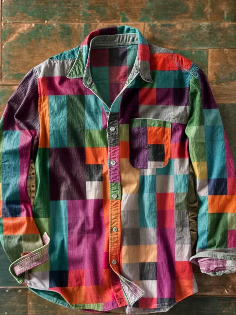 Leo Patchwork Knit Sweater - Unisex in multicolor 1