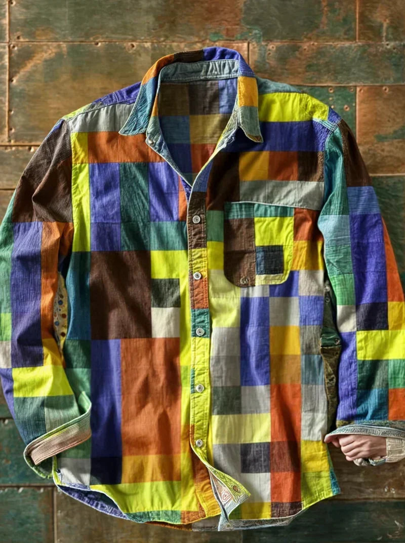 Leo Patchwork Knit Sweater - Unisex in multicolor 1