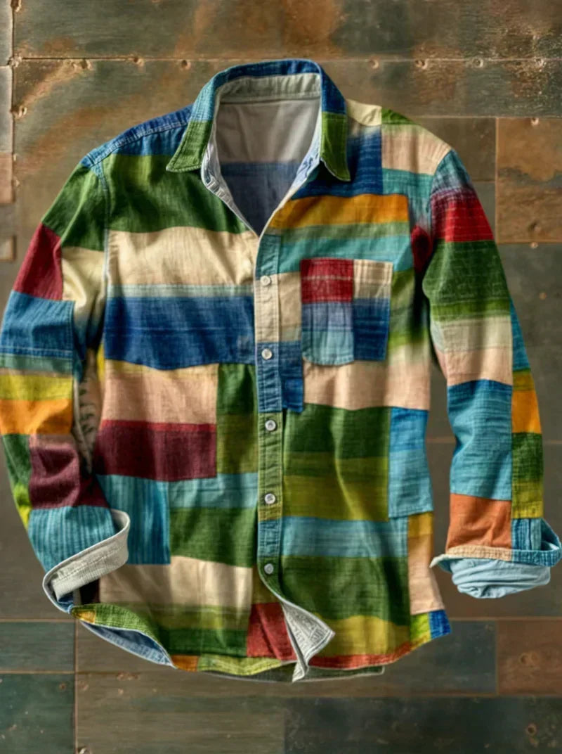 Leo Patchwork Knit Sweater - Unisex in multicolor 1