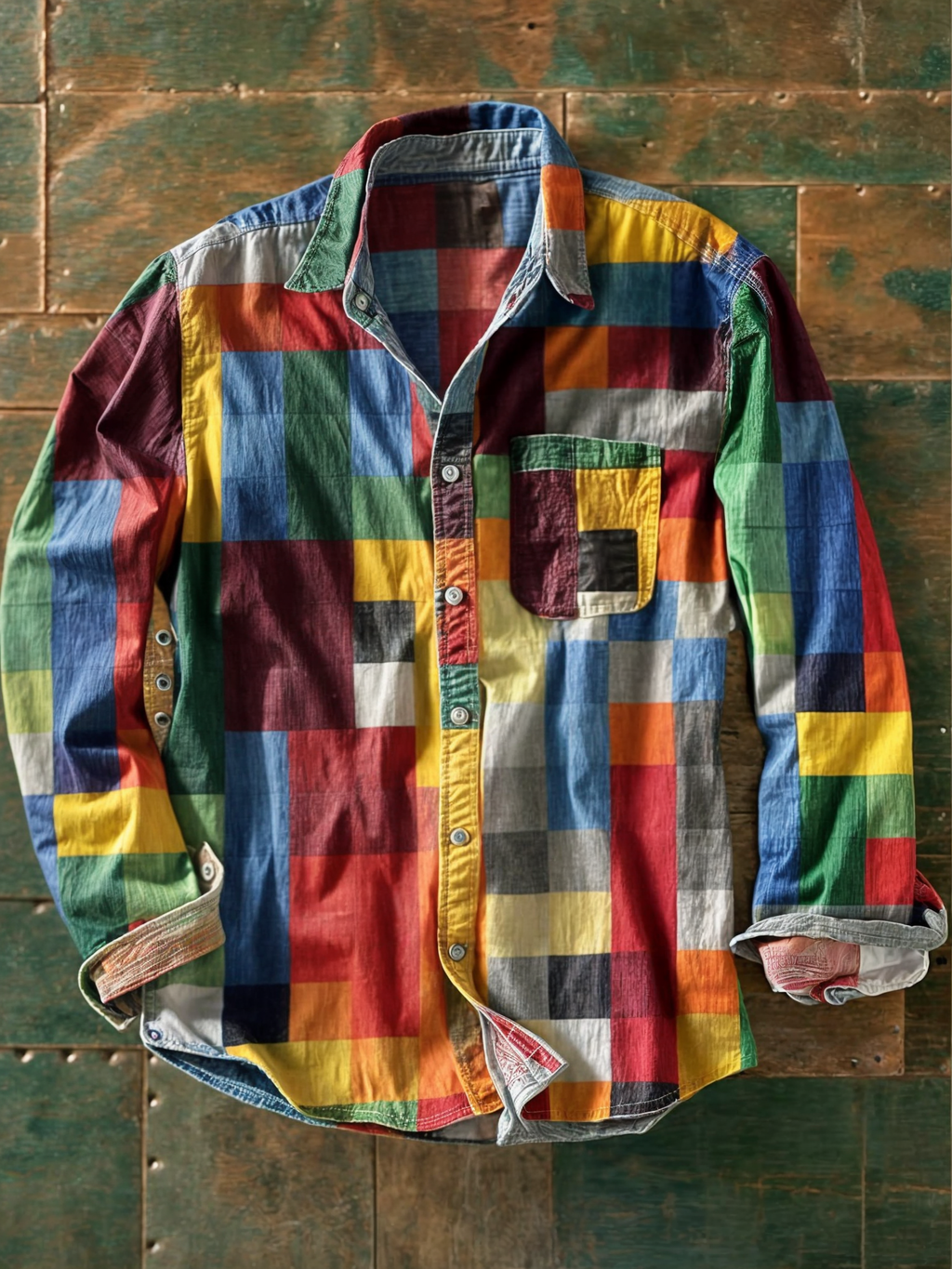 Leo Patchwork Knit Sweater - Unisex in multicolor 1