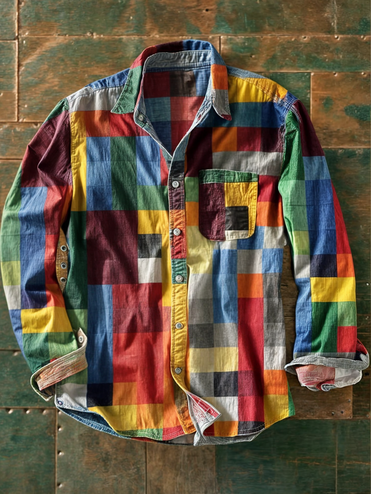 Leo Patchwork Knit Sweater - Unisex in multicolor 1