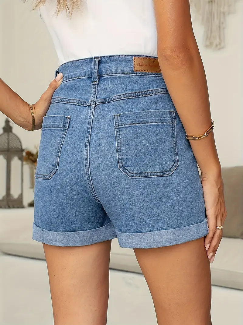 Lila Vintage Denim Shorts - Unisex in light blue
