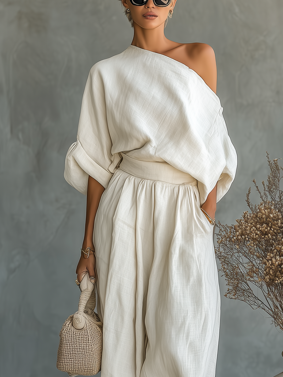 Carver Linen Set - Unisex in beige
