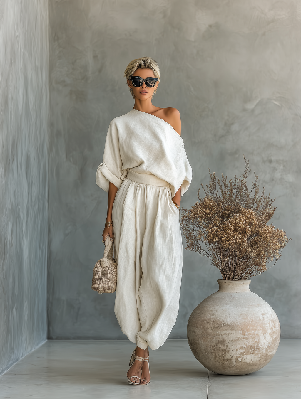 Carver Linen Set - Unisex in beige