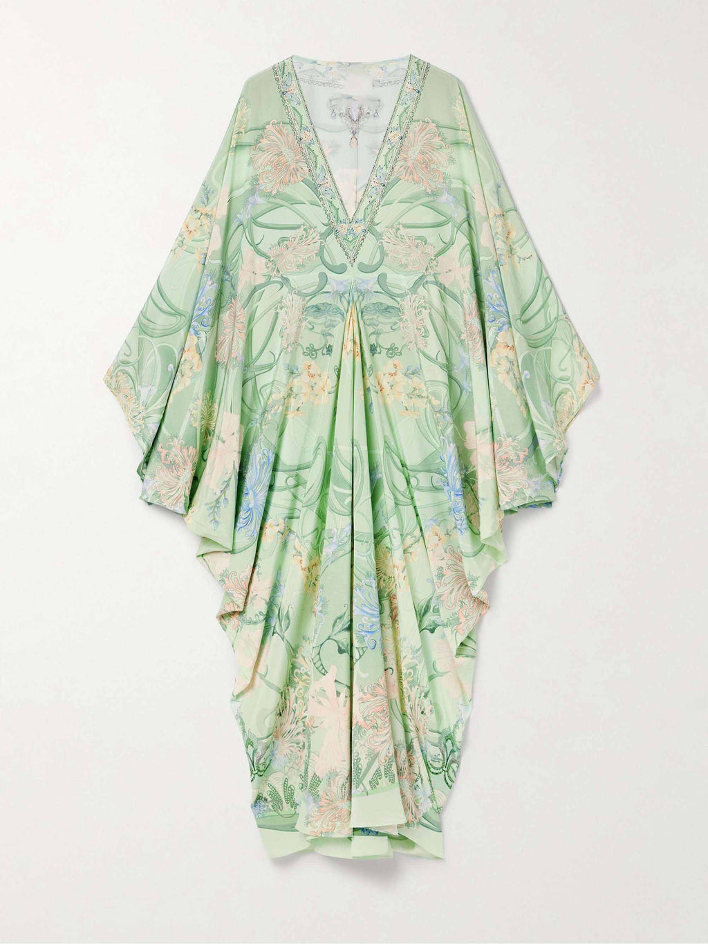 Unique Oversized Floral Midi Dress - Women's in green