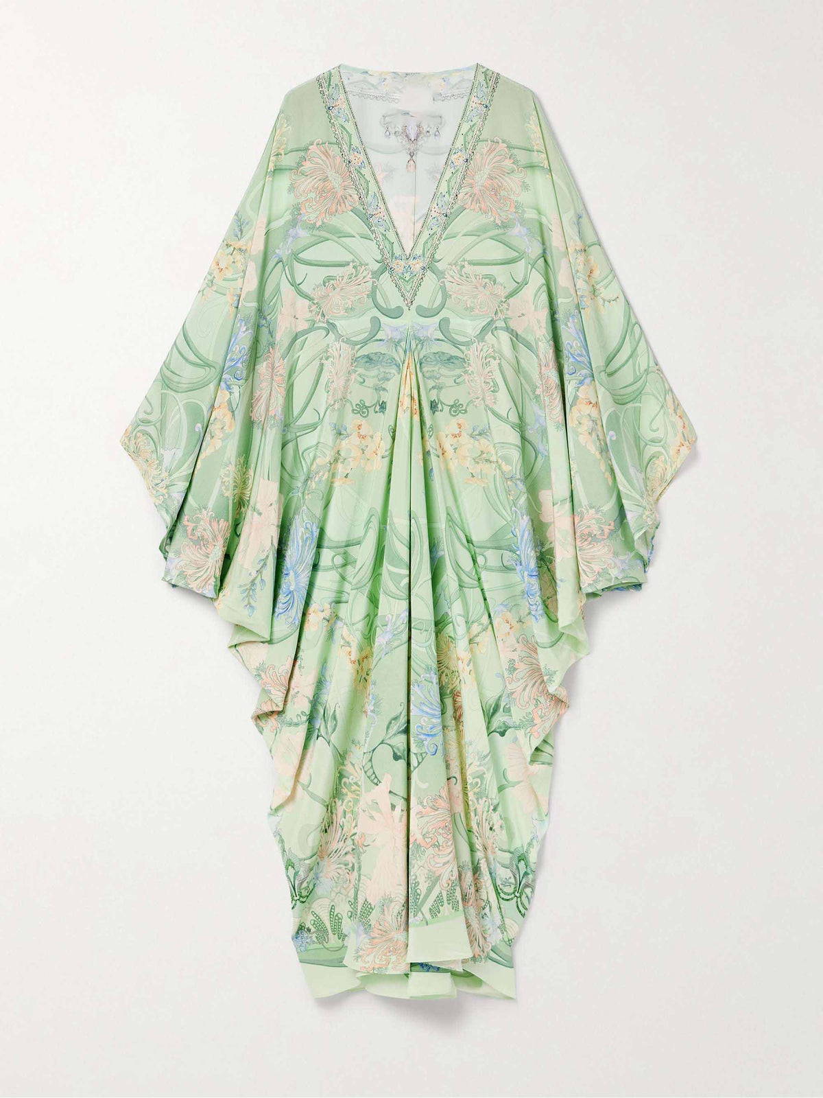 Unique Oversized Floral Midi Dress - Women's in green