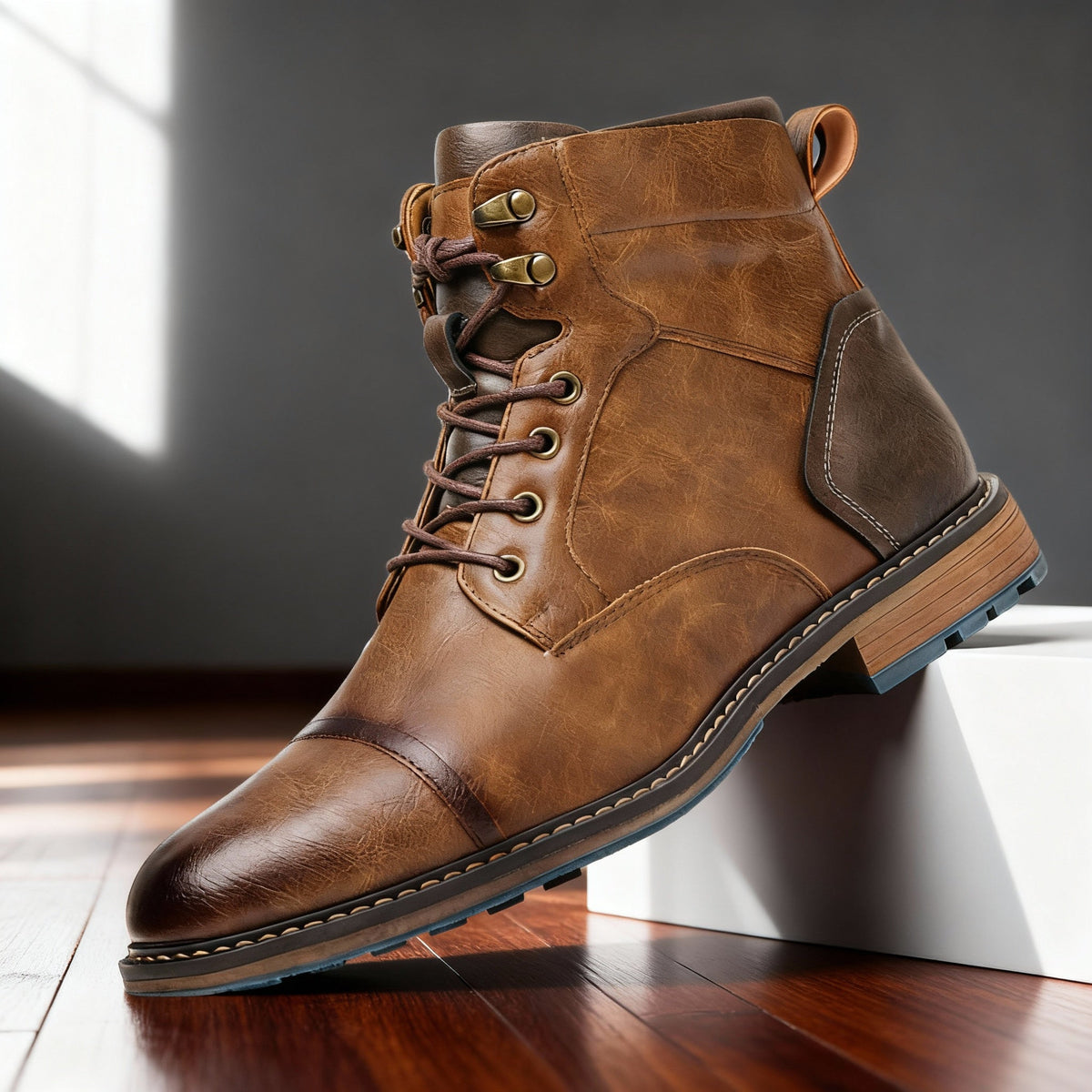 Bexley Combat Boots - Men's in saddle brown
