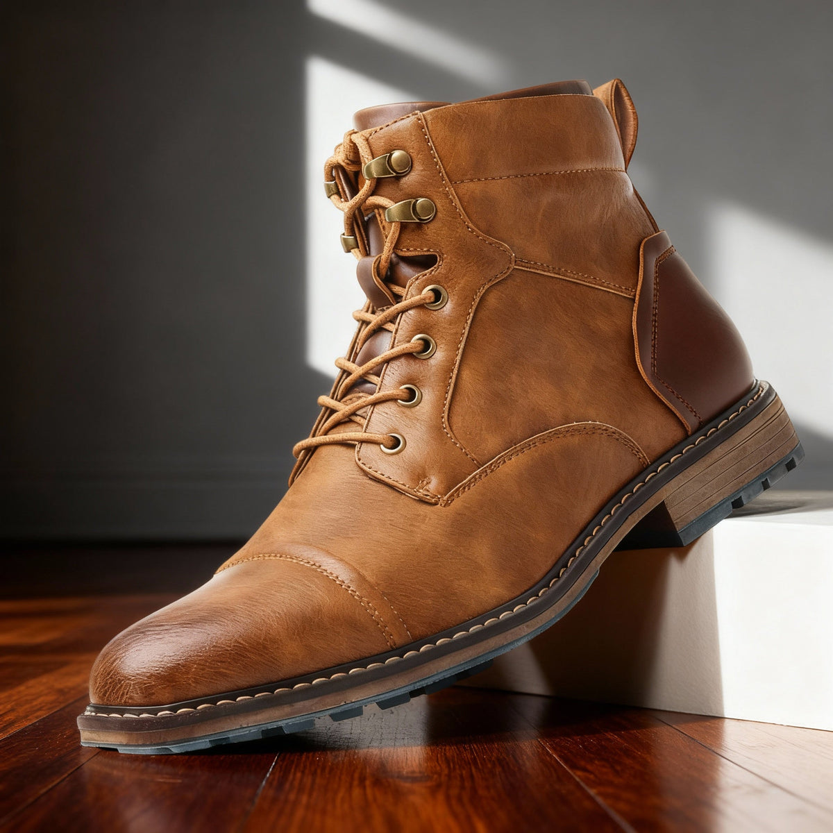 Bexley Combat Boots - Men's in saddle brown