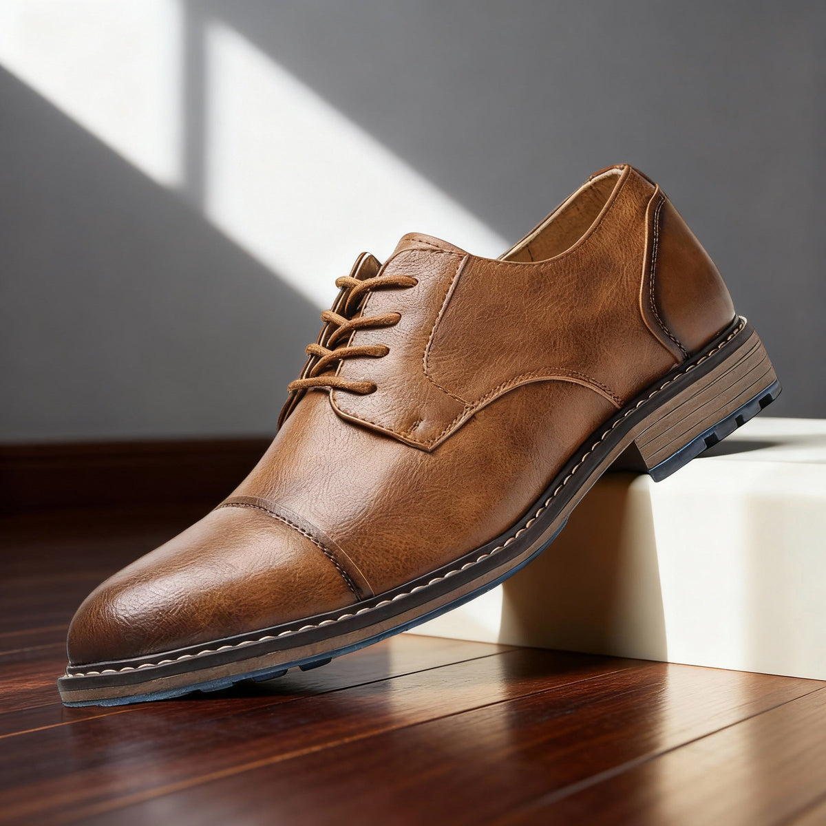 Milo Cap-Toe Derbies - Men's in leather brown