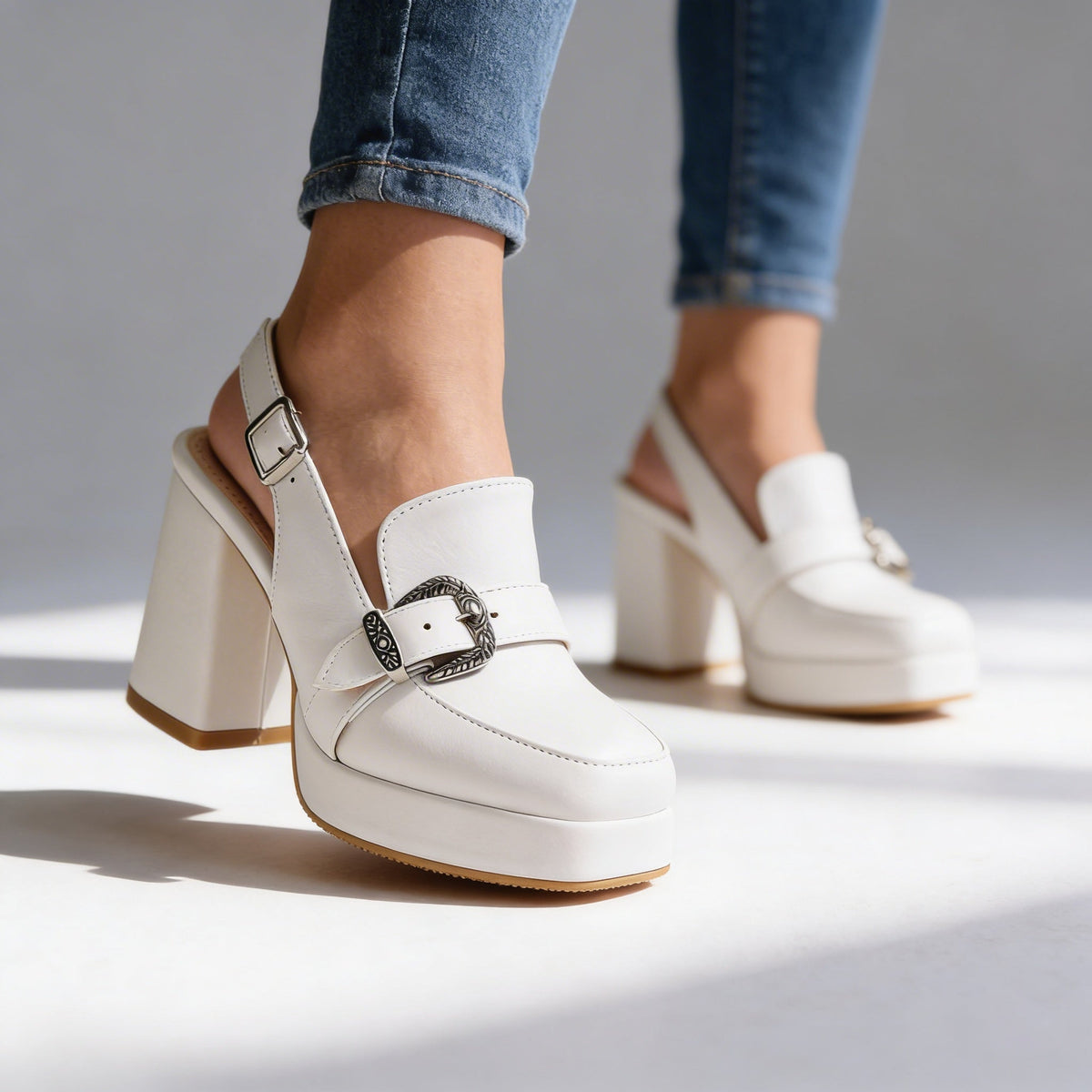 Ridley Slingback Heels - Women's in white
