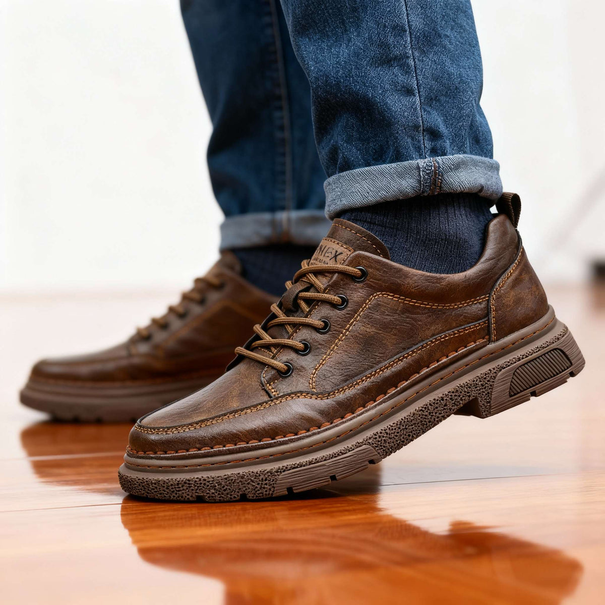Brendan Leather Sneakers - Men's in black