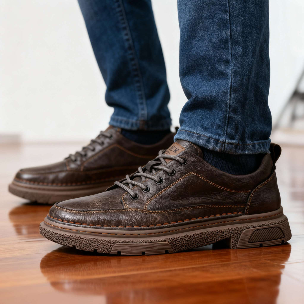 Brendan Leather Sneakers - Men's in black