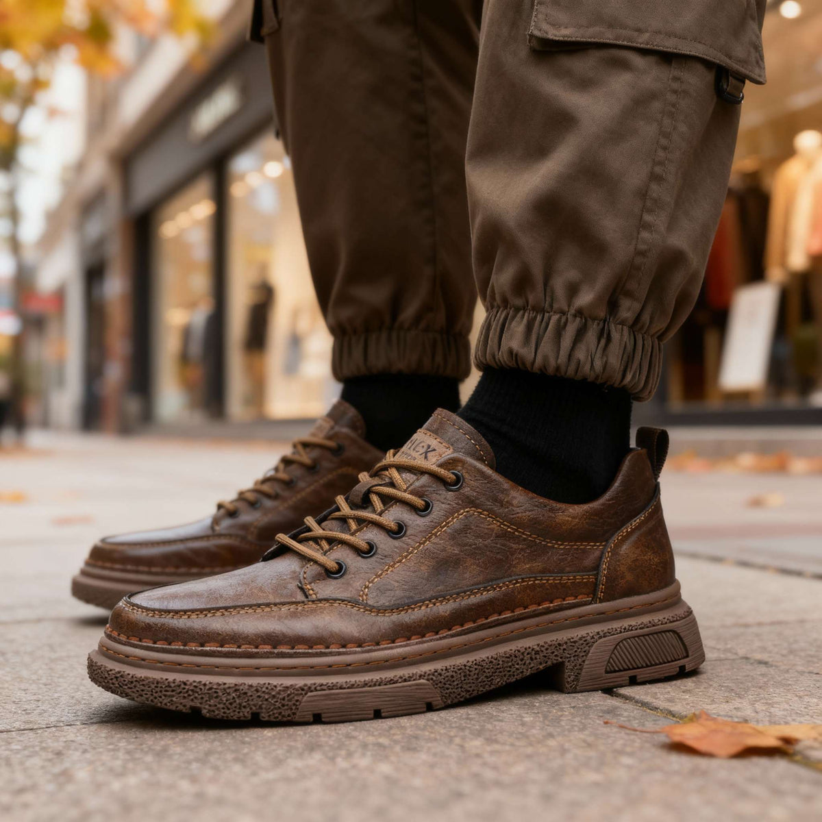Brendan Leather Sneakers - Men's in black