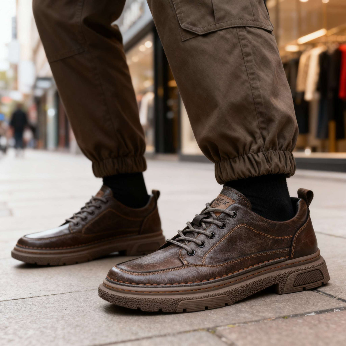 Brendan Leather Sneakers - Men's in black