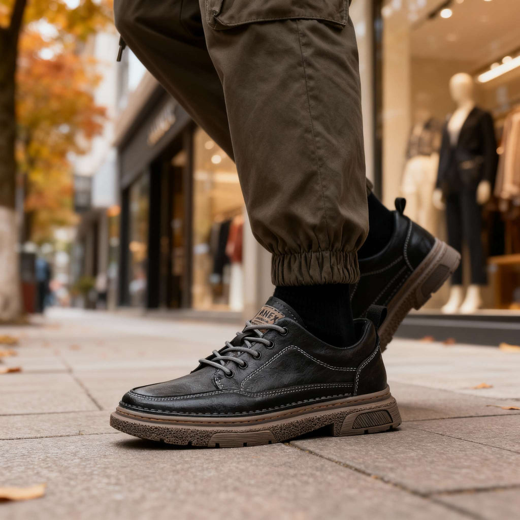 Brendan Leather Sneakers - Men's in black