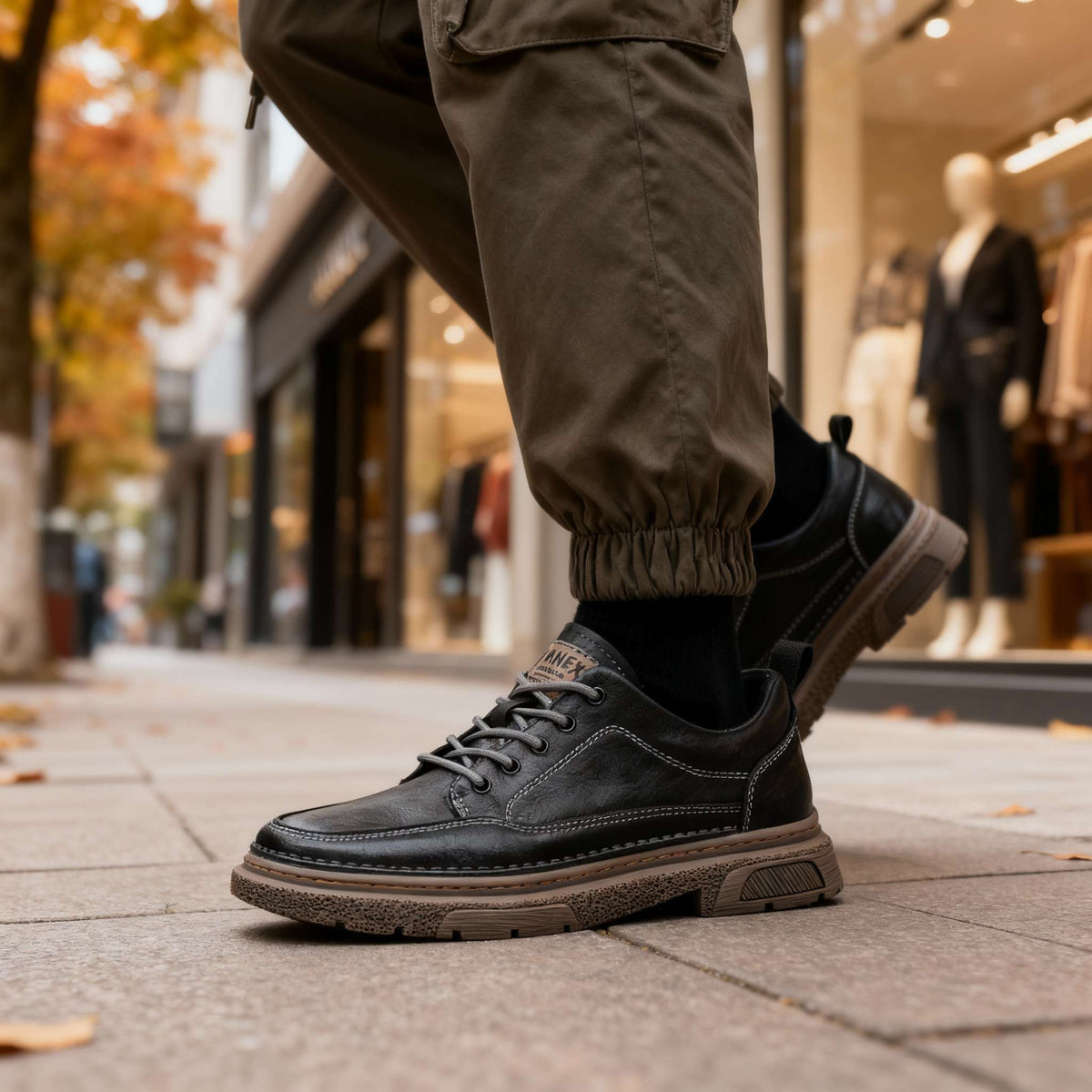 Brendan Leather Sneakers - Men's in black