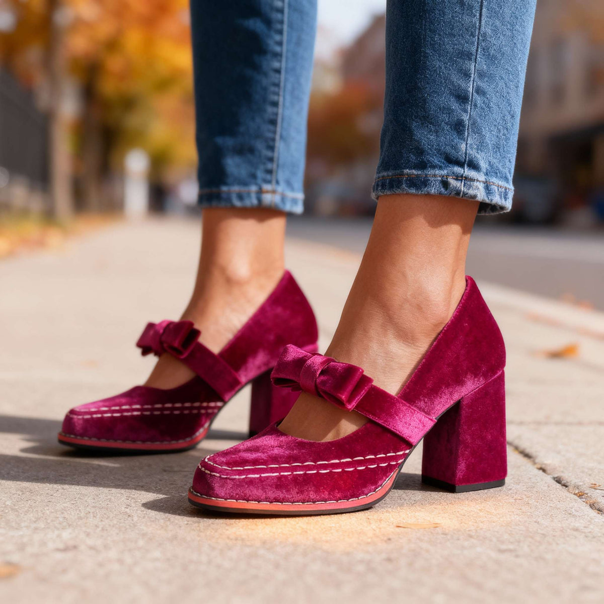 Marlowe Velvet Loafers - Women's in pink