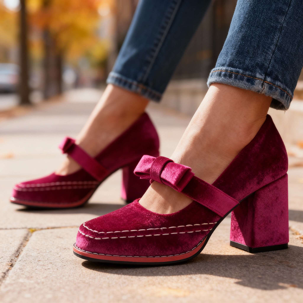 Marlowe Velvet Loafers - Women's in pink