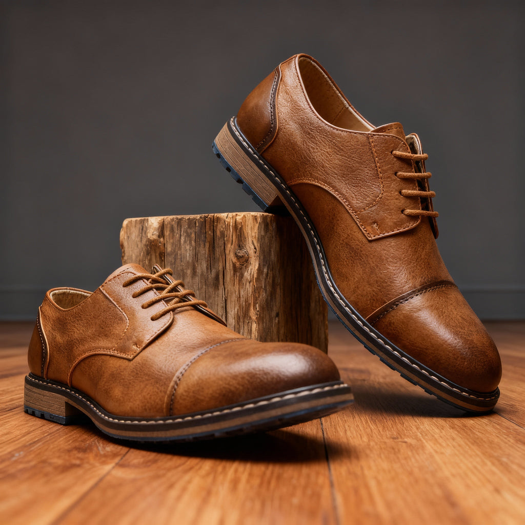 Milo Cap-Toe Derbies - Men's in leather brown