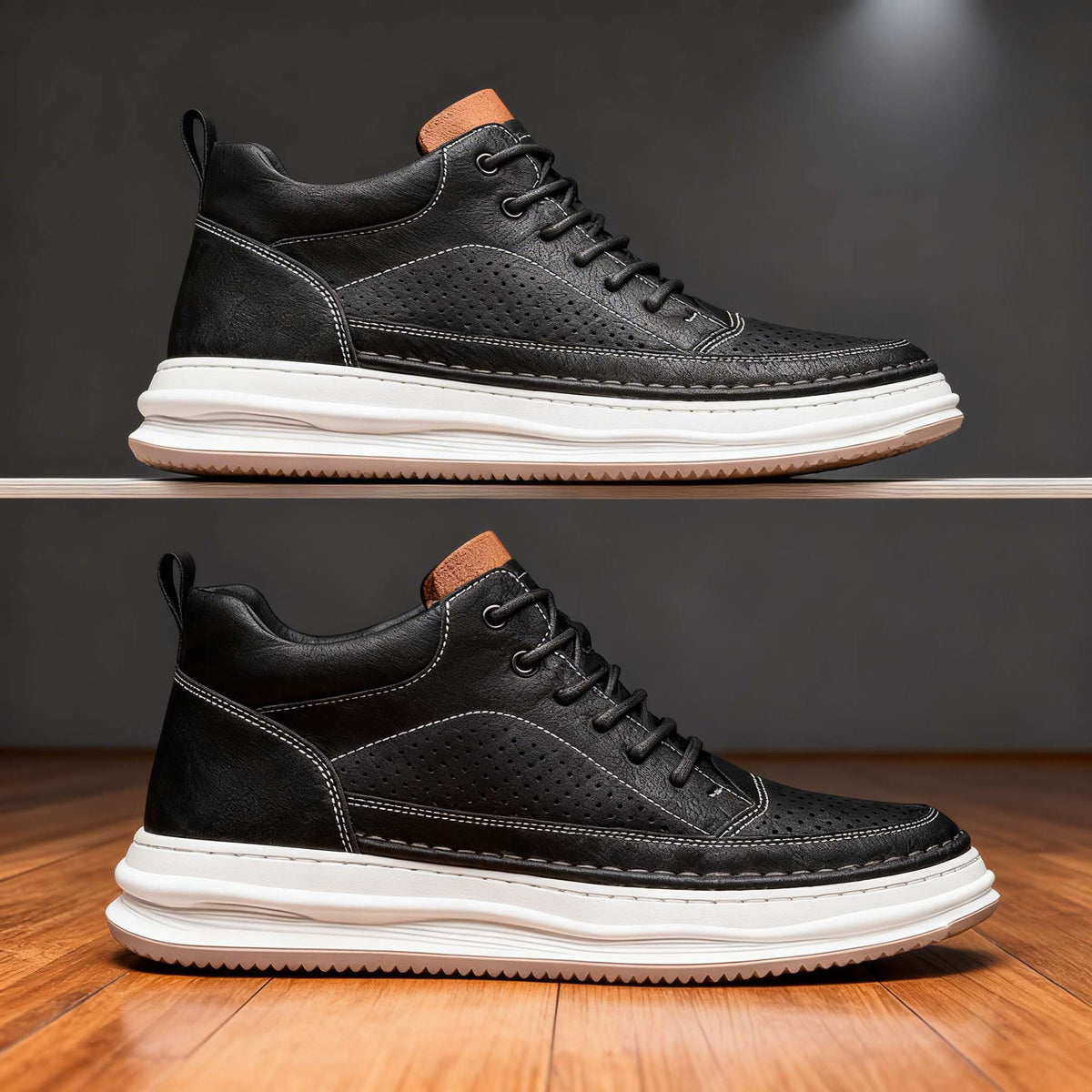 Rex Breeze Leather Sneakers - Men's in khaki