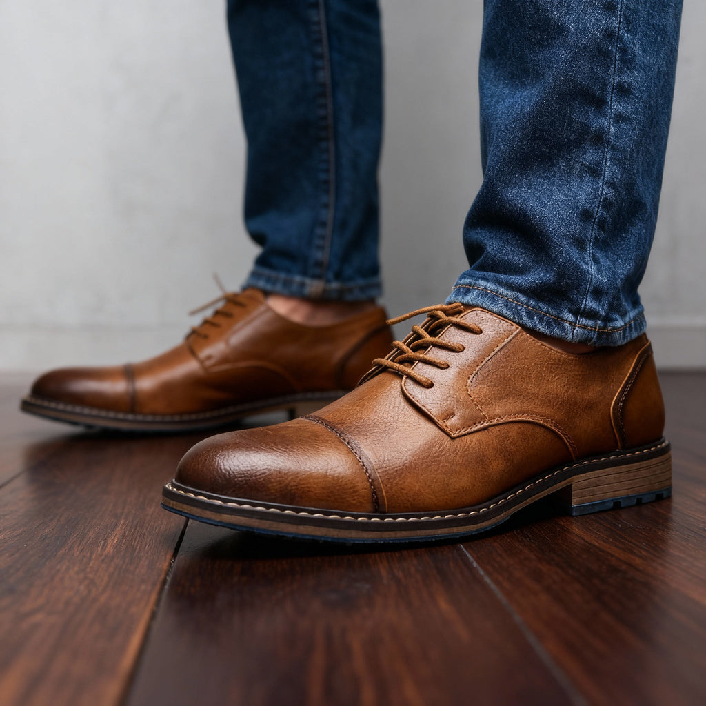 Marlowe Cap-Toe Derbies - Men's in leather brown
