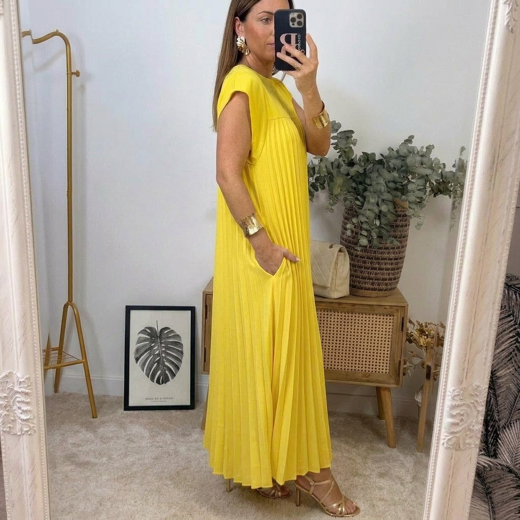 Elsie Everyday Midi Dress - Women's in beige