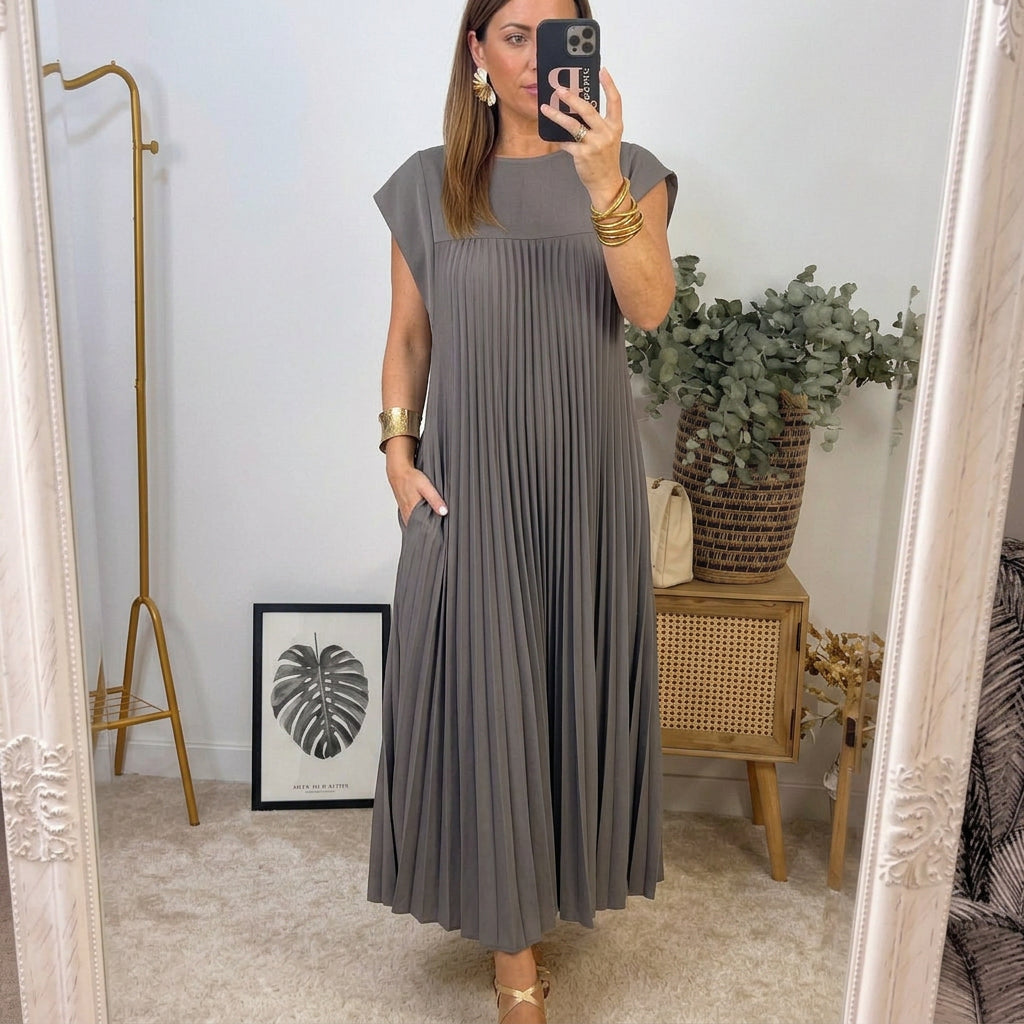 Elsie Everyday Midi Dress - Women's in beige