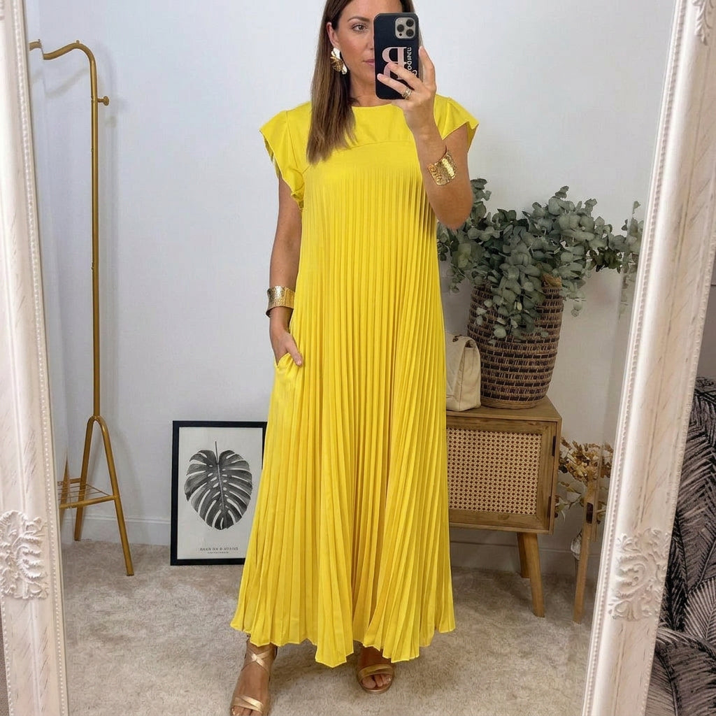 Elsie Everyday Midi Dress - Women's in beige