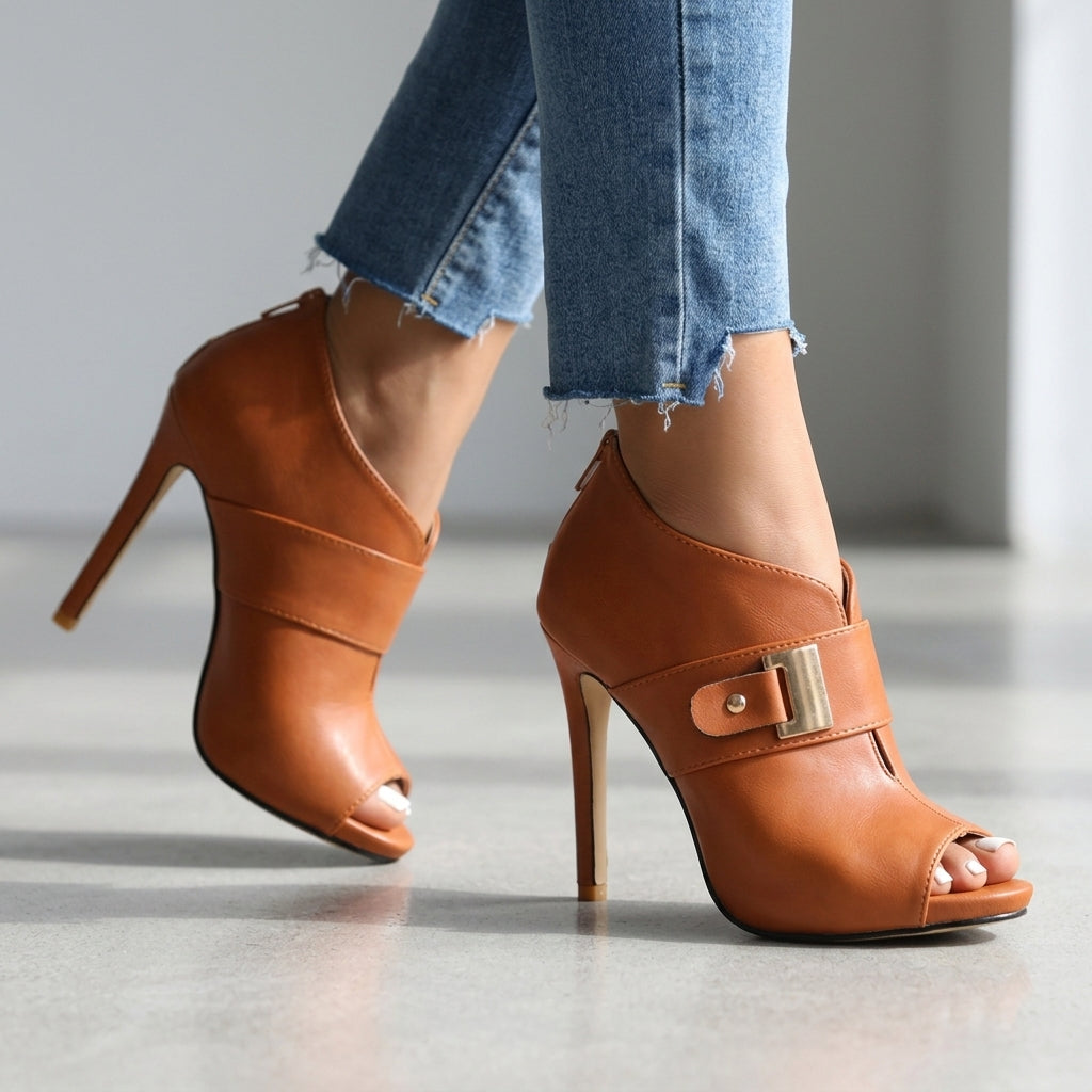 Ellis Open-Toe Heels - Women's in white