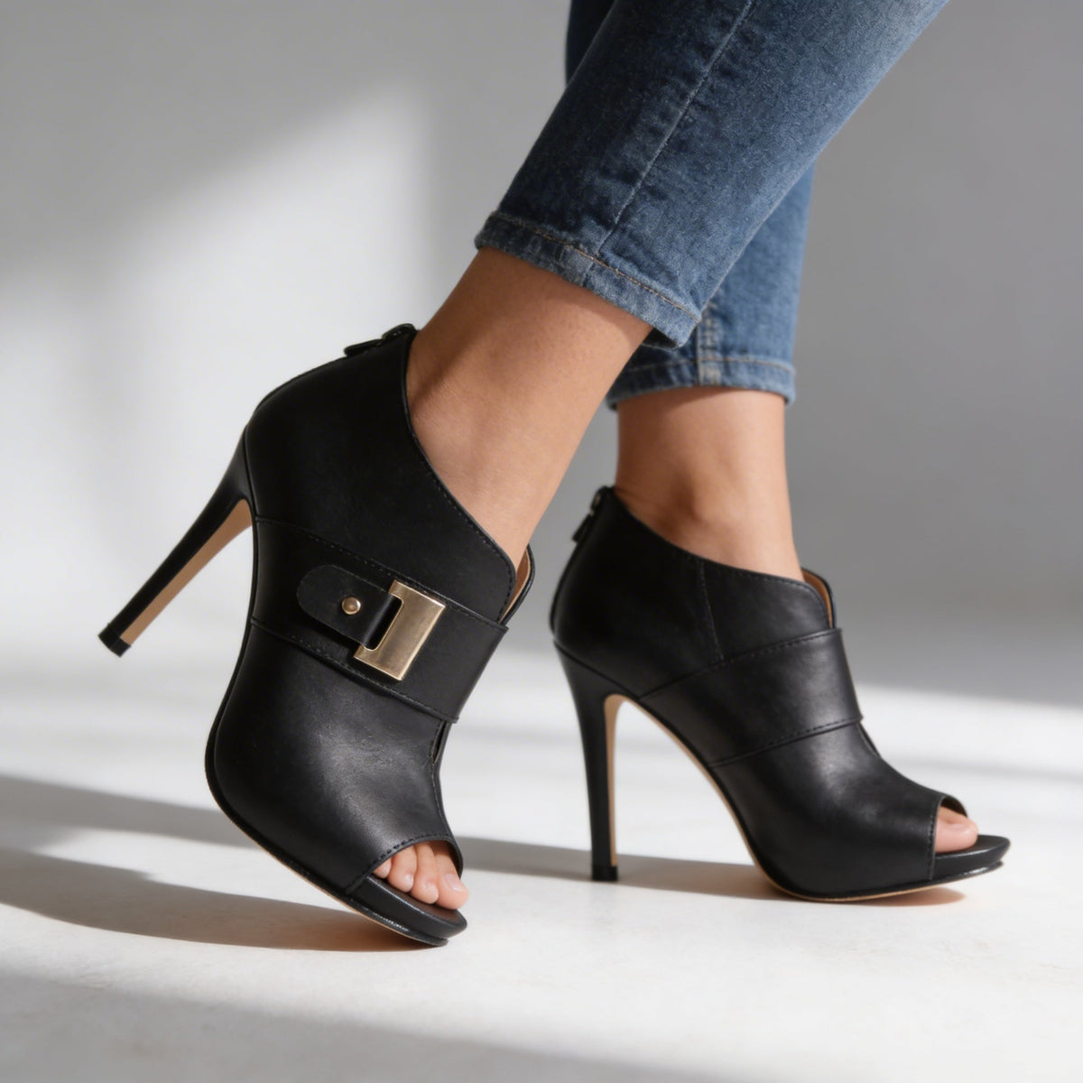 Ellis Open-Toe Heels - Women's in white