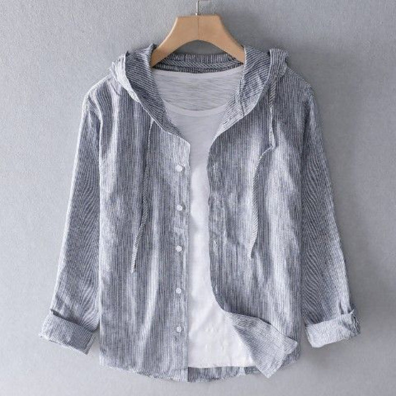 Nova Linen Hoodie - Unisex in blue