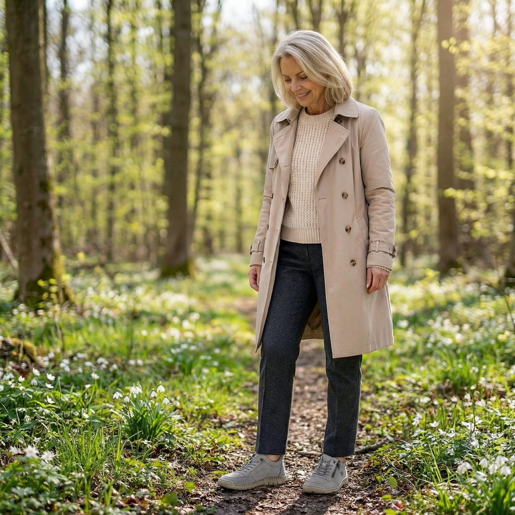 Nina Cushioned Sneakers - Women's in khaki