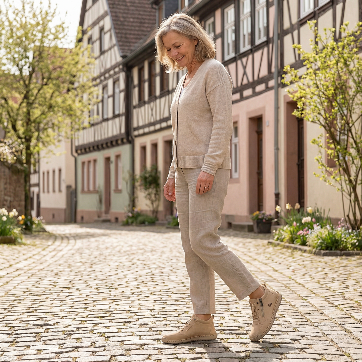 Isla Cushion Sneakers - Women's in khaki