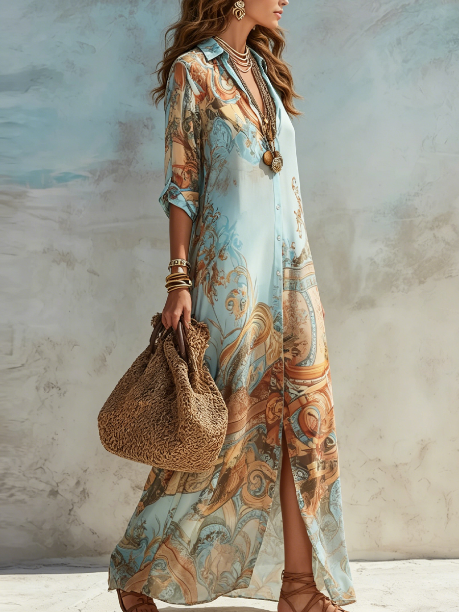 Camden Baroque Dress - Women's in blue