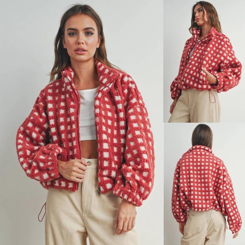 Vivienne Check Jacket - Women's in rust