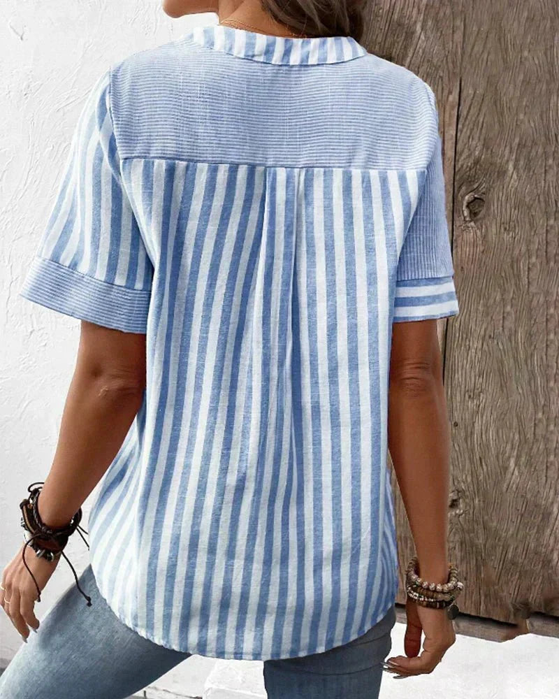 Anya Striped Blouse - Women's in green