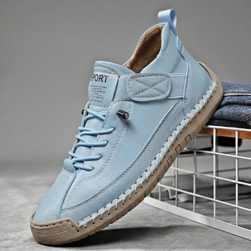 Calder Handmade Leather Sneakers - Men's in olive