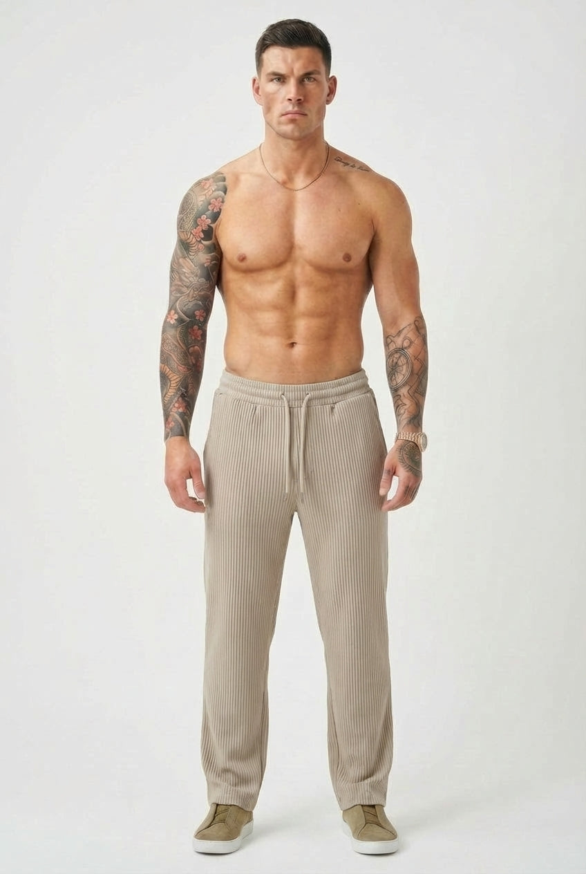 Monaco Relaxed Knit Pants - Unisex in khaki