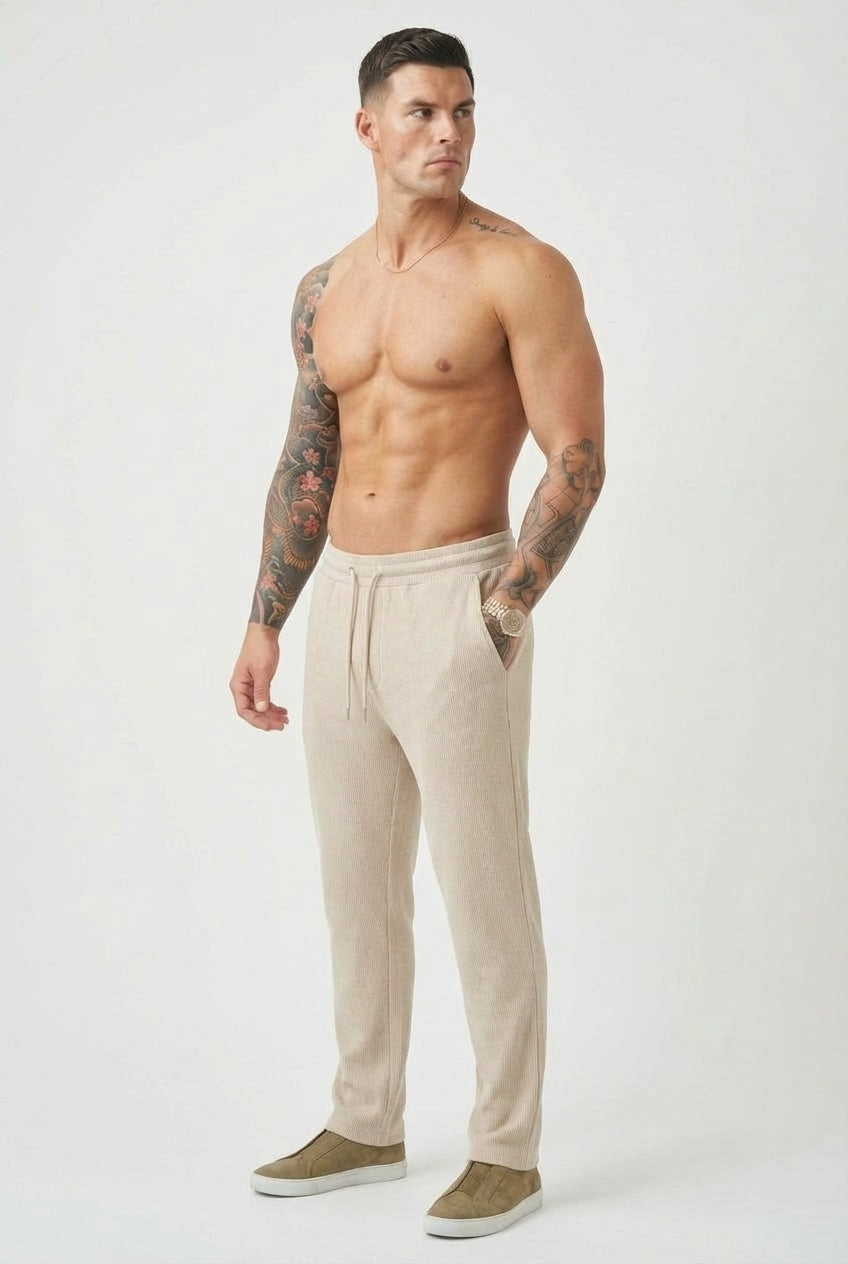 Monaco Relaxed Knit Pants - Unisex in khaki