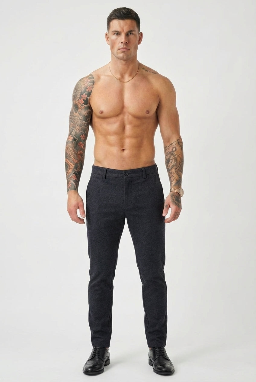 Cotton Luca Slim Pants - Unisex - Blue