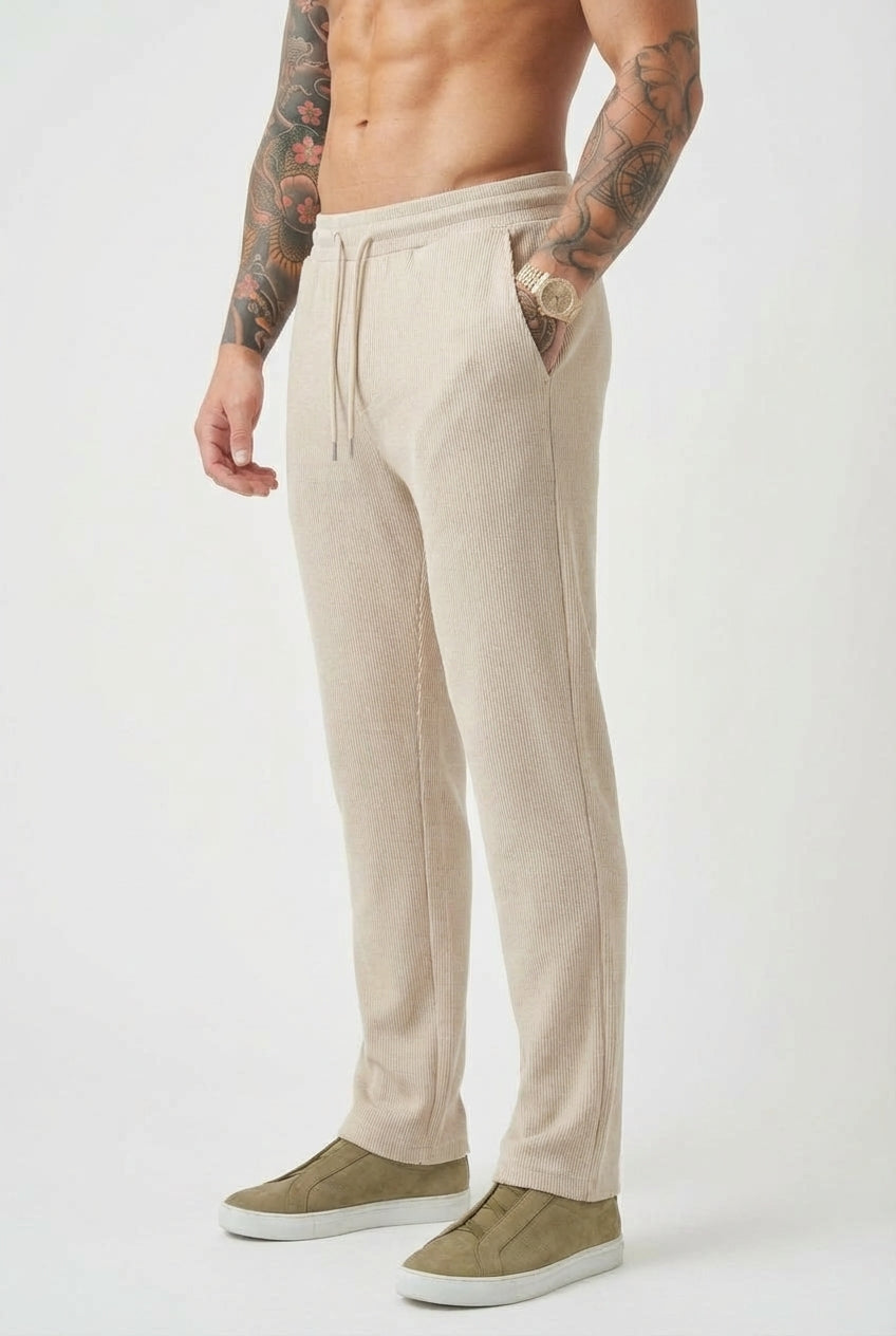 Monaco Relaxed Knit Pants - Unisex in khaki