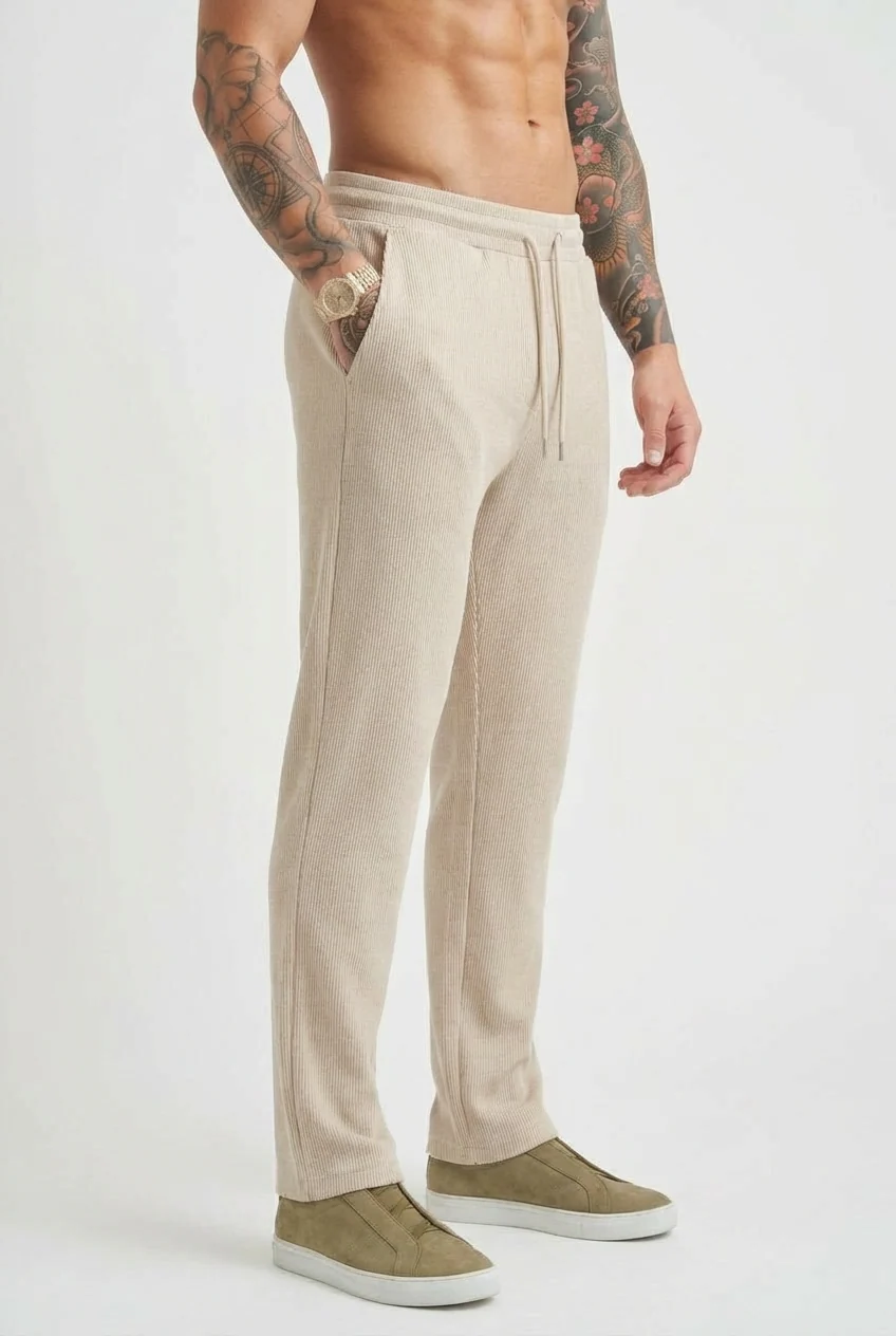 Monaco Relaxed Knit Pants - Unisex in khaki