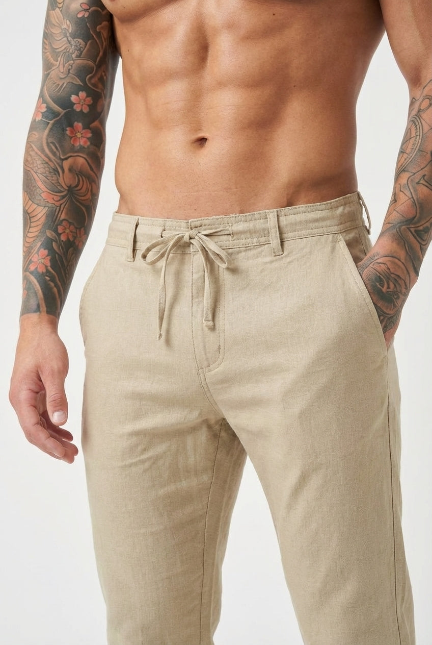 Coastal Ease Linen Pants - Men's in beige