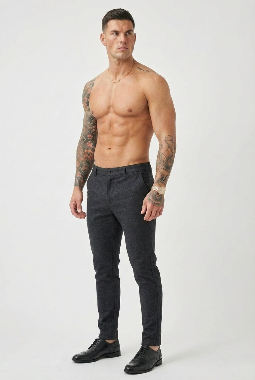 Cotton Luca Slim Pants - Unisex - Blue