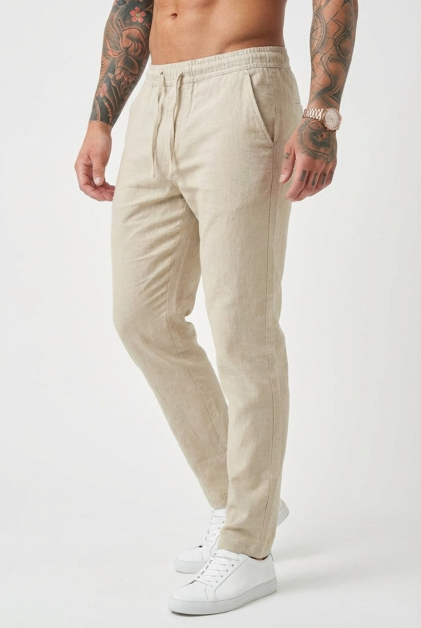 Coastal Ease Linen Pants - Men's in beige