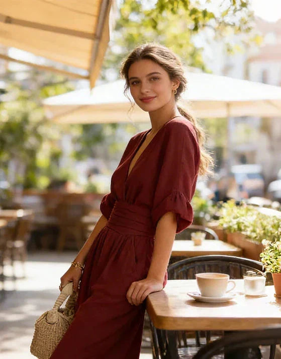 Hayes Wide-Leg Jumpsuit - Women's in burgundy