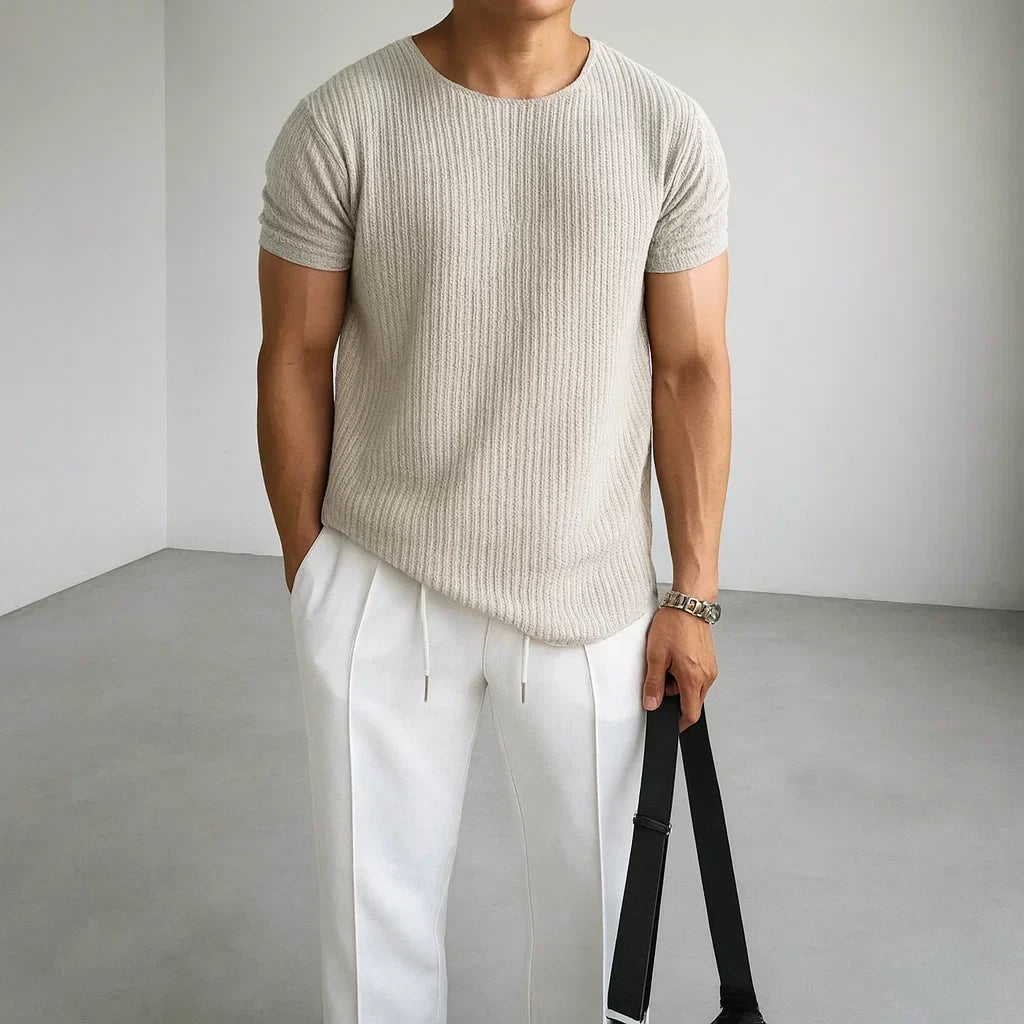 Calo Knit T-Shirt - Unisex in apricot