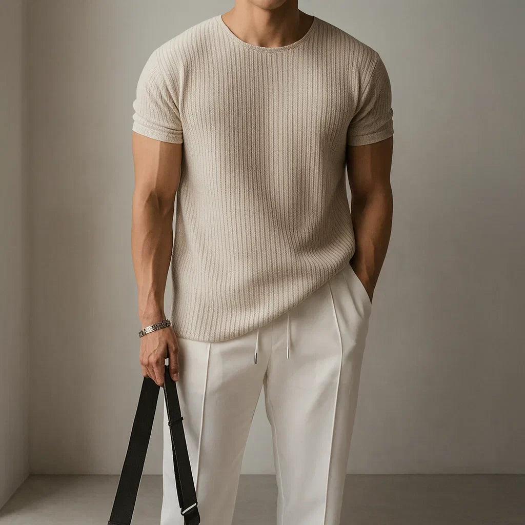Calo Knit T-Shirt - Unisex in apricot