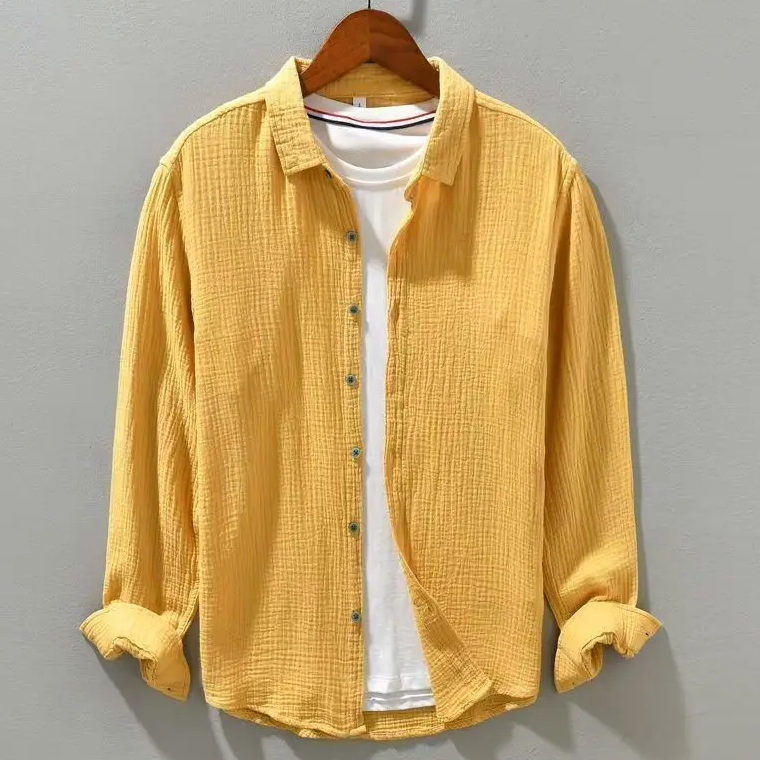 Kensington Pleated Shirt - Unisex in brown