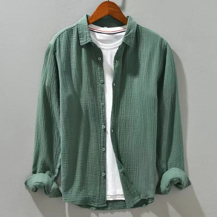 Kensington Pleated Shirt - Unisex in brown